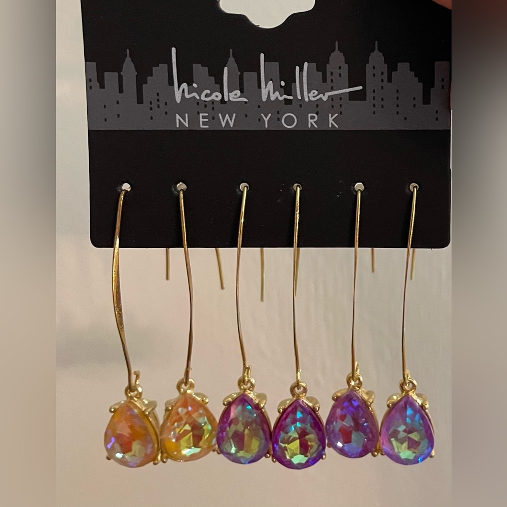 Nicole Miller Set of 3 Earrings NWT - Picture 2 of 4